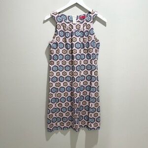 ALTEA Women’s Lavender Geometric Print Sleeveless Dress Made In Italy Size Small